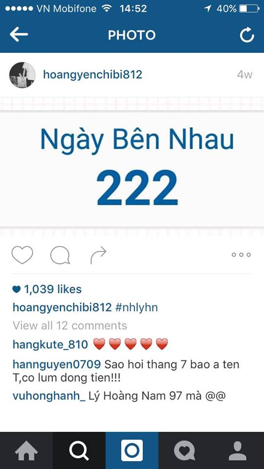 Kể từ lúc hẹn hò đến nay, Hoàng Yến Chibi thường xuyên làm các fan "ganh tị" khi đếm ngày ở cạnh nhau...