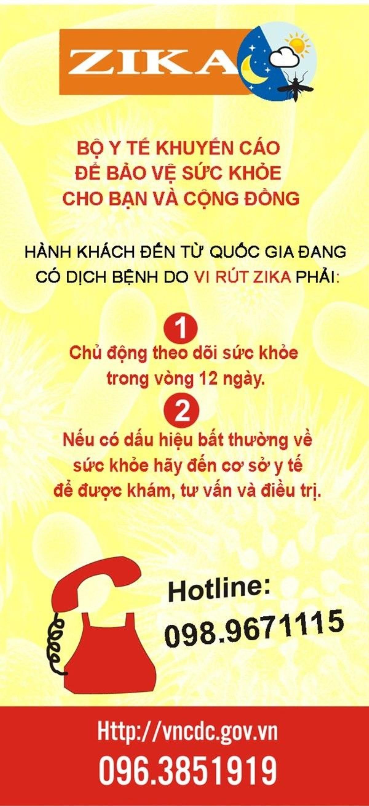 Poster phòng chống dịch bệnh vi rút Zika tại Việt Nam.